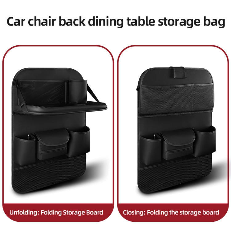 4041 Napa Texture Leather Car Seat Back Storage Bag Folding Dining Table