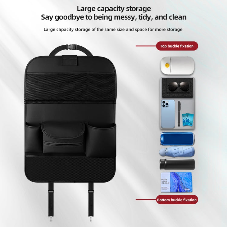 4041 Napa Texture Leather Car Seat Back Storage Bag Folding Dining Table
