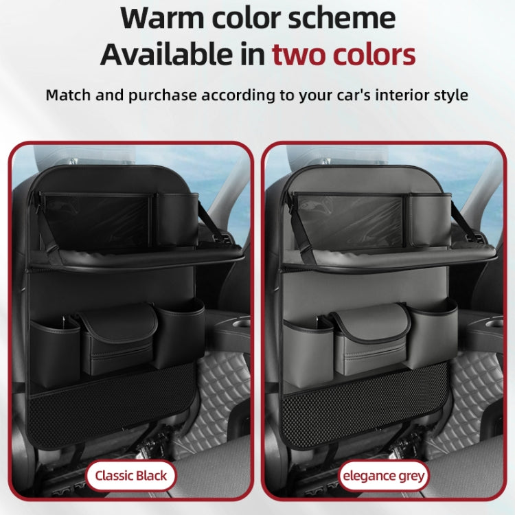 4041 Napa Texture Leather Car Seat Back Storage Bag Folding Dining Table