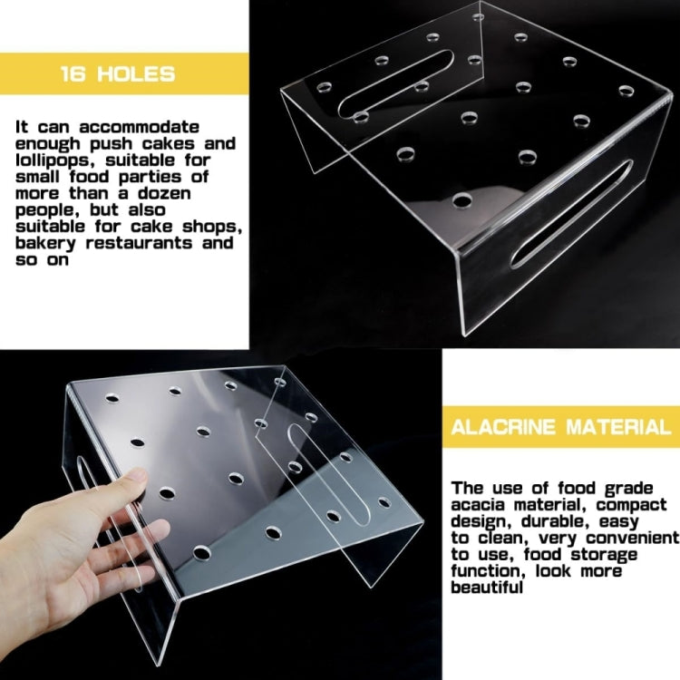 YX043 Acrylic Transparent Tui Tui Le Cake Cone Display Stand 16-hole Cupcake Display Stand