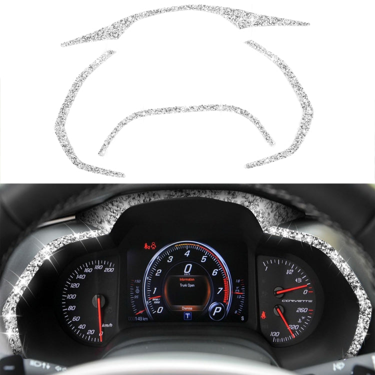For Chevrolet Corvette C7 2014-2019 4 in 1 Car Dashboard Frame Diamond Decorative Sticker, Left Drive