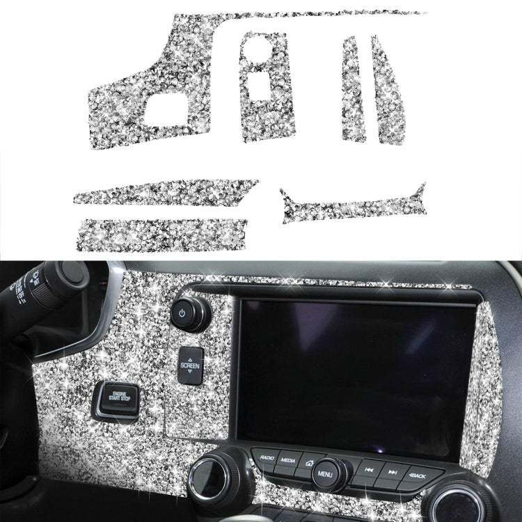 For Chevrolet Corvette C7 2014-2019 7 in 1 Car Central Control Panel Diamond Decorative Sticker, Left Drive