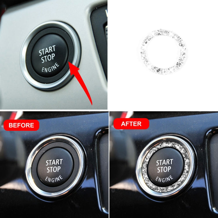 For BMW 3 Series E90 / E92 / E93 2009-2012 Car One-click Start Ring Diamond Decorative Sticker