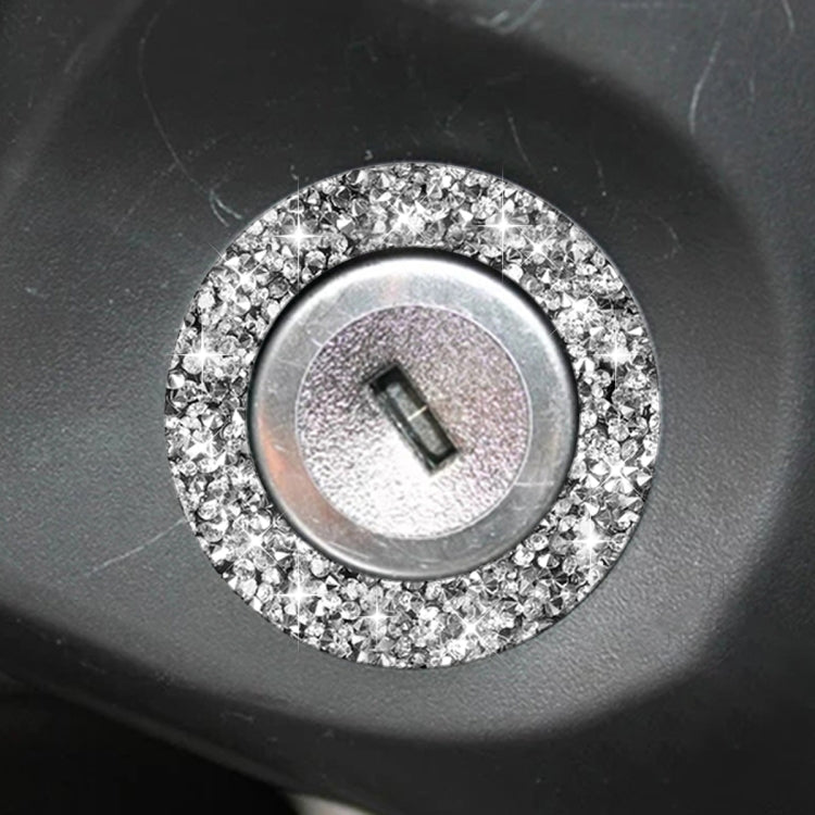 Car Ignition Switch Keyhole Diamond Decoration Sticker, Left Hand Drive