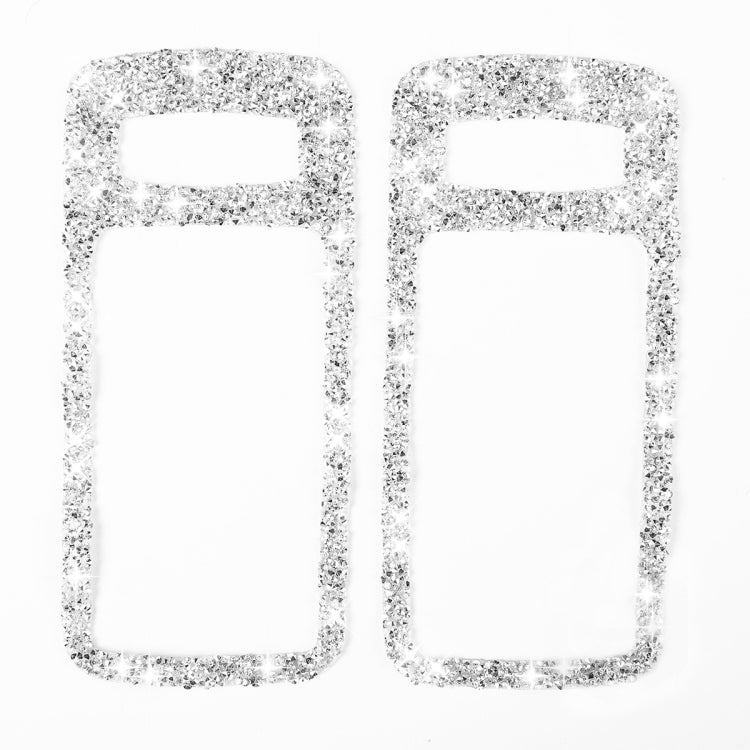 2pcs Car Door Inner Handle Diamond Decoration Sticker, Left Hand Drive