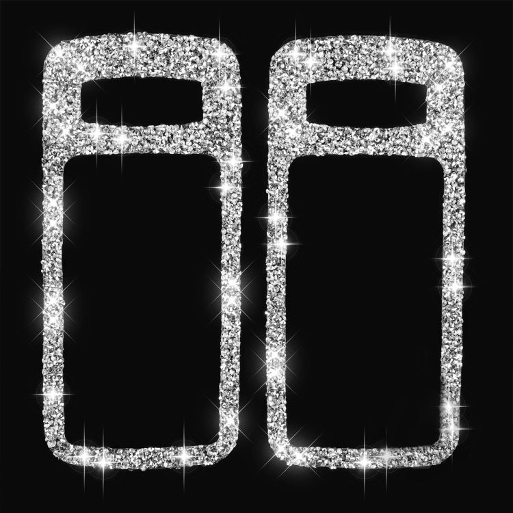 2pcs Car Door Inner Handle Diamond Decoration Sticker, Left Hand Drive