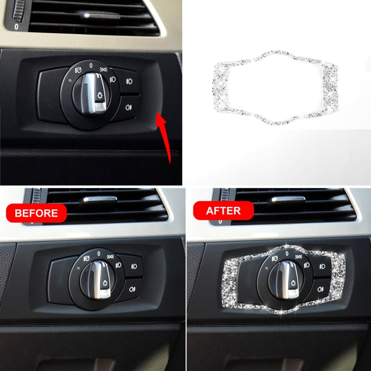 Car Headlight Switch Frame Diamond Decorative Sticker for BMW 3 Series E90 / E92 / E93 2005-2012, Modified 320i / 325i