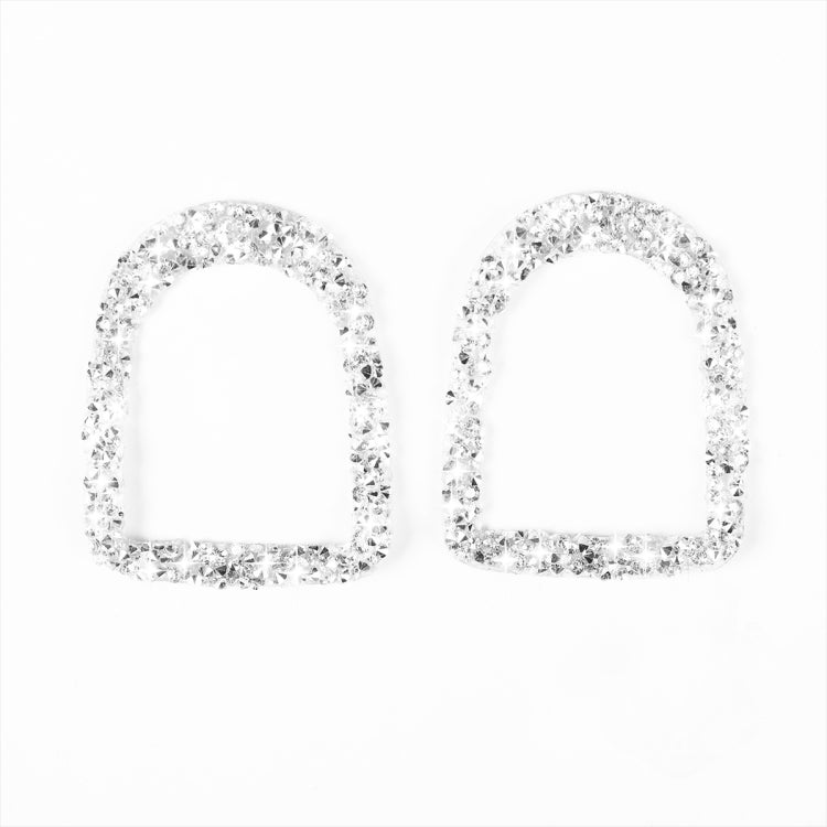 2pcs Car Door Lock Frame Diamond Decoration Sticker, Left Hand Drive