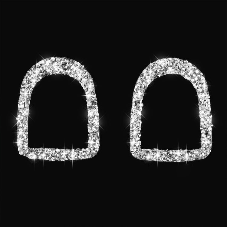 2pcs Car Door Lock Frame Diamond Decoration Sticker, Left Hand Drive