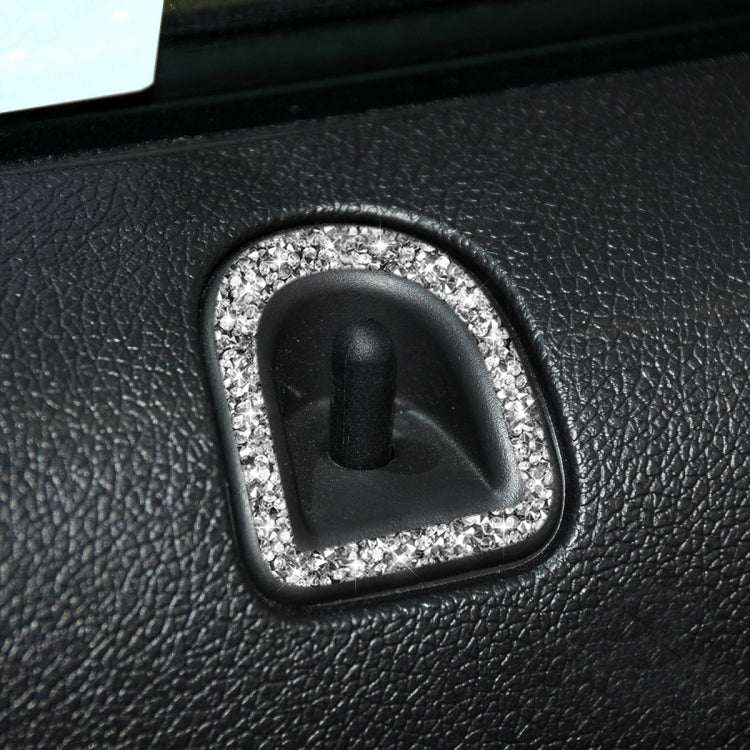 2pcs Car Door Lock Frame Diamond Decoration Sticker, Left Hand Drive