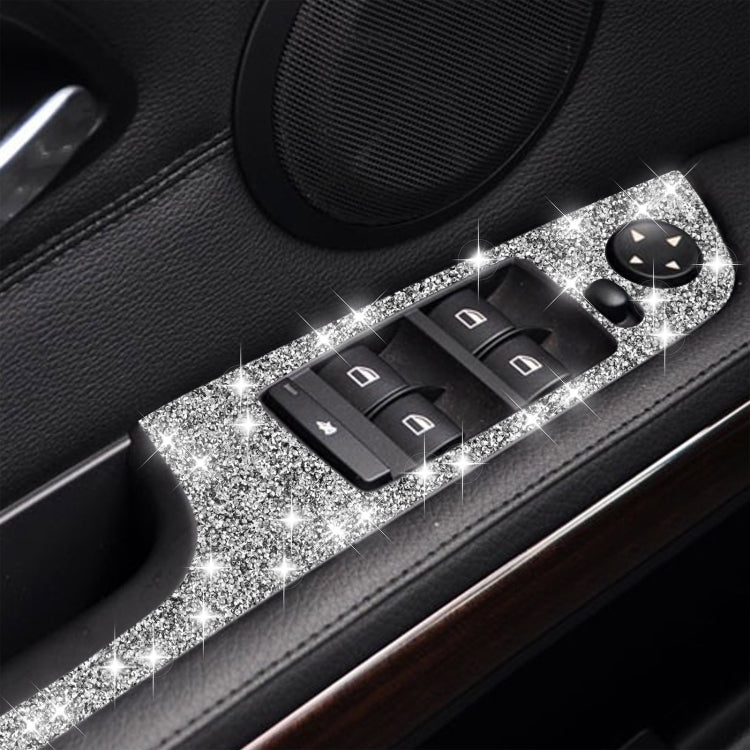 For BMW 3 Series E90 / 320i / 325i 2005-2012 Car Window Lift Panel 35.8cm Diamond Decorative Sticker, Left Drive