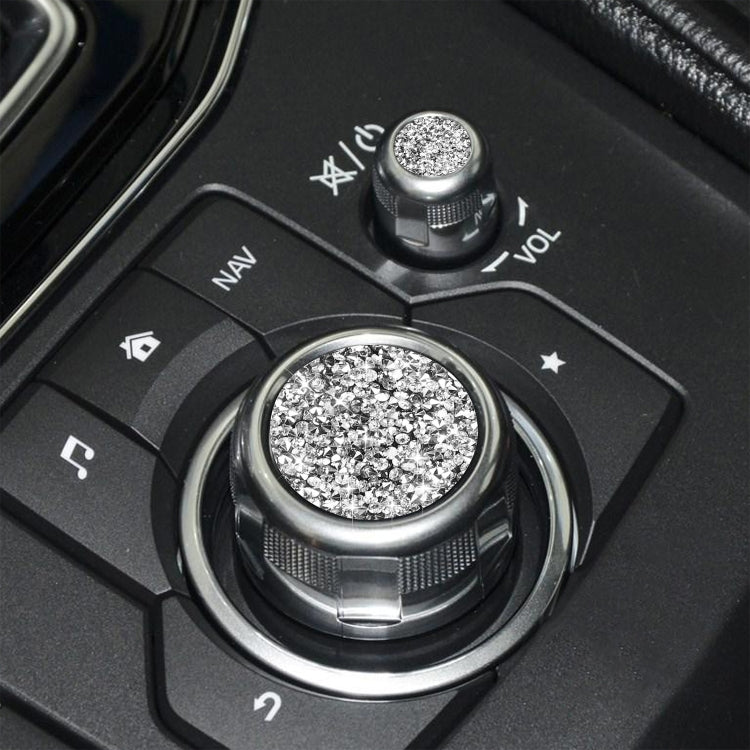 For Mazda3/6/CX-9/CX-5 Car Multimedia Button Diamond Decorative Sticker,Left and Right Drive Universal