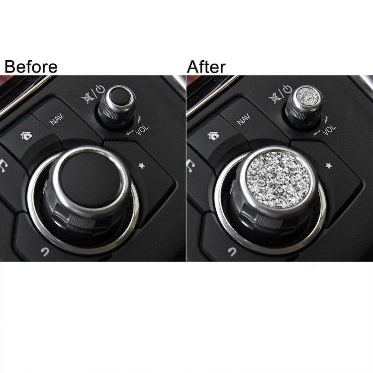 For Mazda3/6/CX-9/CX-5 Car Multimedia Button Diamond Decorative Sticker,Left and Right Drive Universal