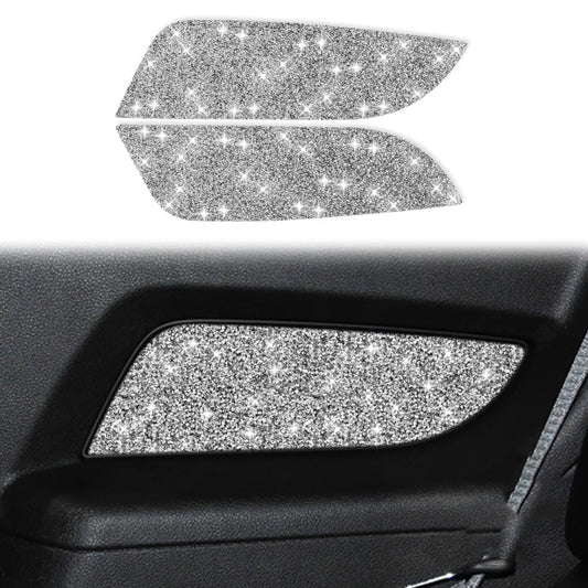 2pcs Car Rear Door Panel Diamond Decoration Sticker, Left Hand Drive