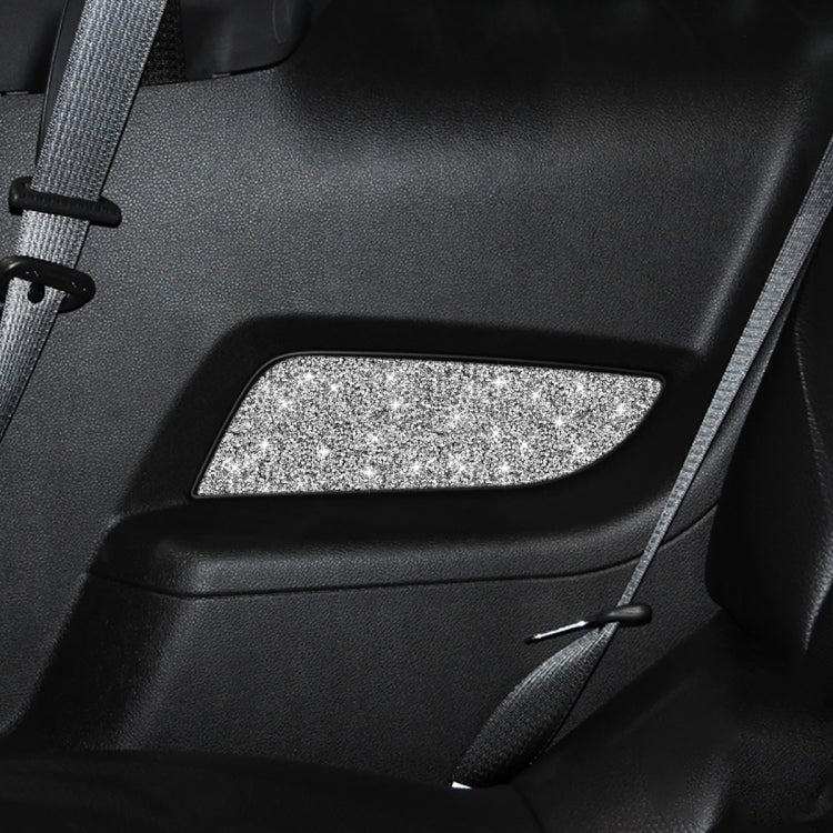2pcs Car Rear Door Panel Diamond Decoration Sticker, Left Hand Drive