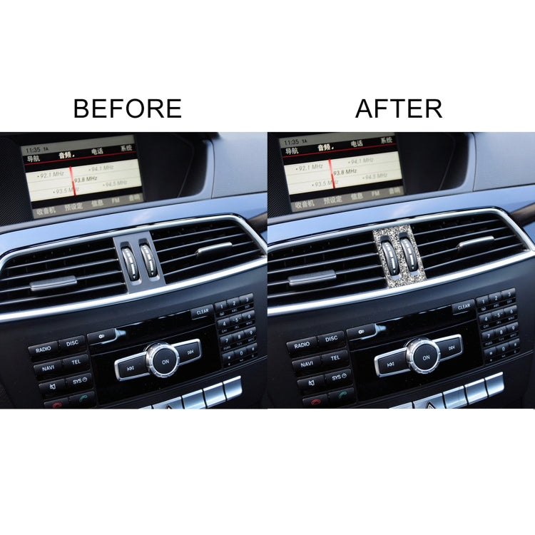 For Mercedes-Benz C-class W204 2011-2013 Car Middle Air Outlet Diamond Decorative Sticker, Left and Right Drive