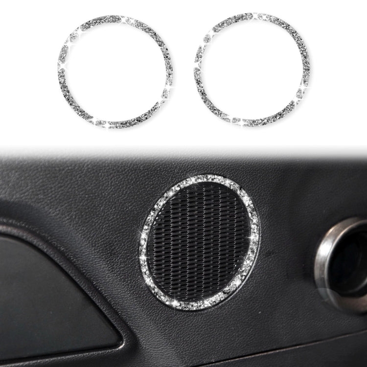 Car Horn Circle Diamond Decoration Sticker, Left and Right Drive
