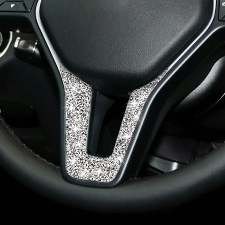 For Mercedes-Benz W204 Car Steering Wheel Diamond Decorative Sticker, Left and Right Drive