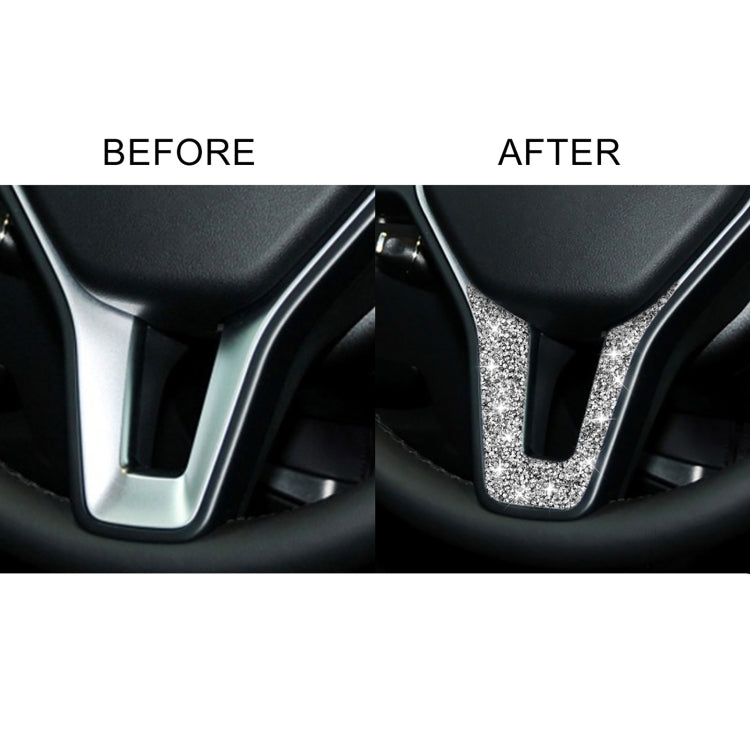For Mercedes-Benz W204 Car Steering Wheel Diamond Decorative Sticker, Left and Right Drive