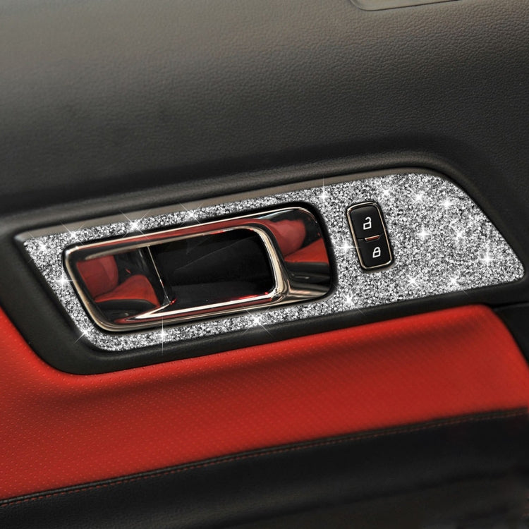 Car Door Inner Handle Panel Diamond Decoration Sticker, Left and Right Drive