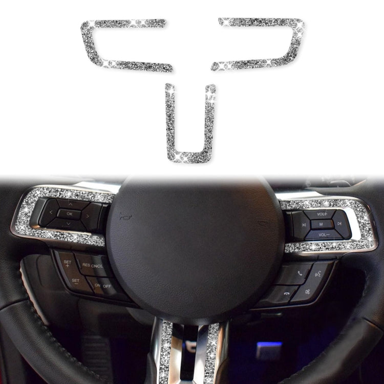 Car Steering Wheel Key Frame Diamond Decoration Sticker, Left and Right Drive