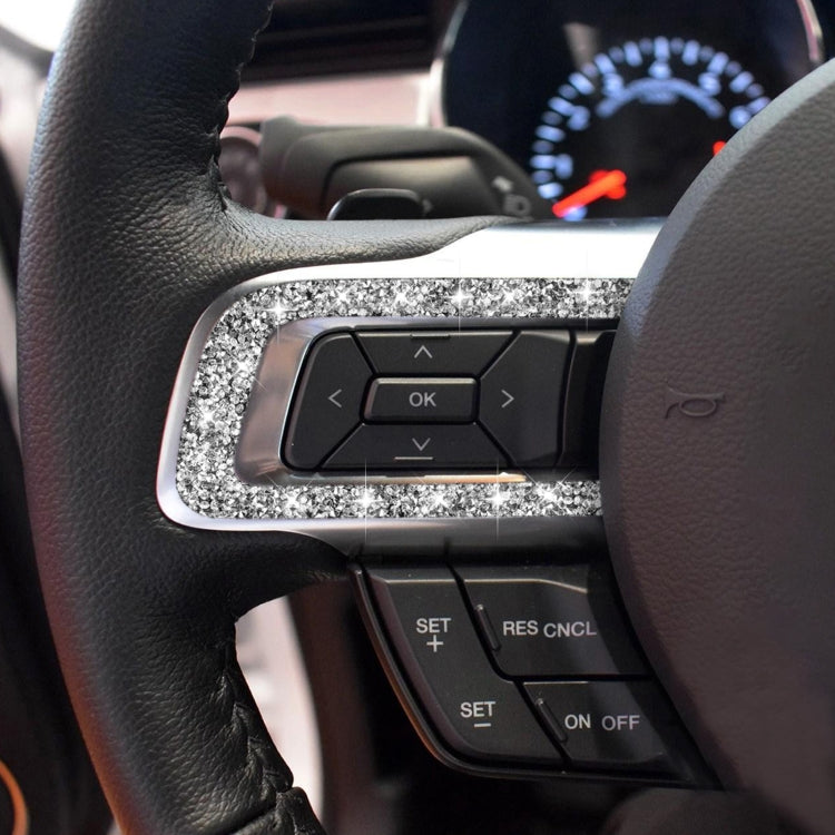 Car Steering Wheel Key Frame Diamond Decoration Sticker, Left and Right Drive