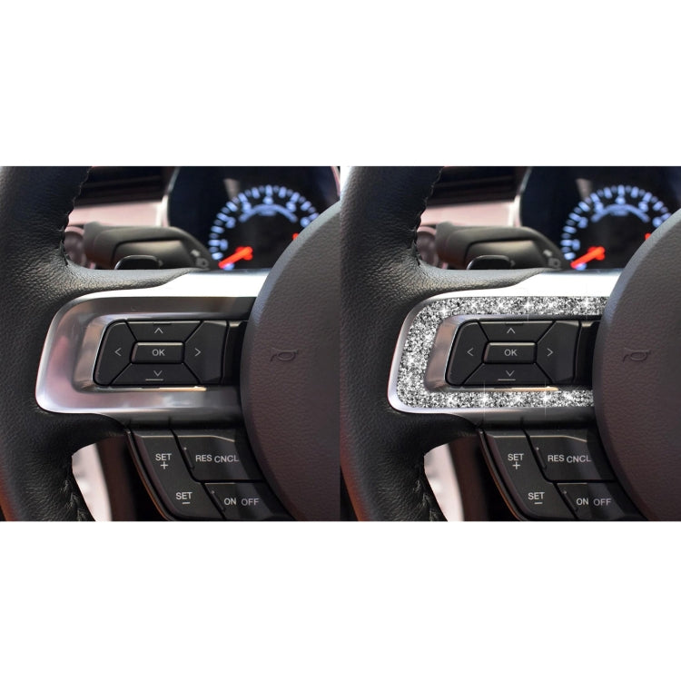 Car Steering Wheel Key Frame Diamond Decoration Sticker, Left and Right Drive