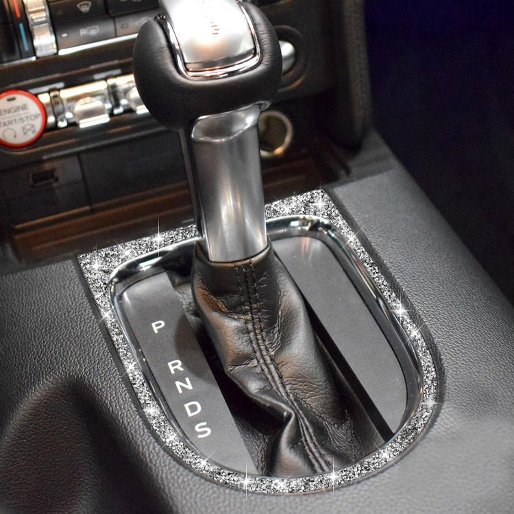Car Gear Shift Outer Ring Diamond Decoration Sticker, Left and Right Drive