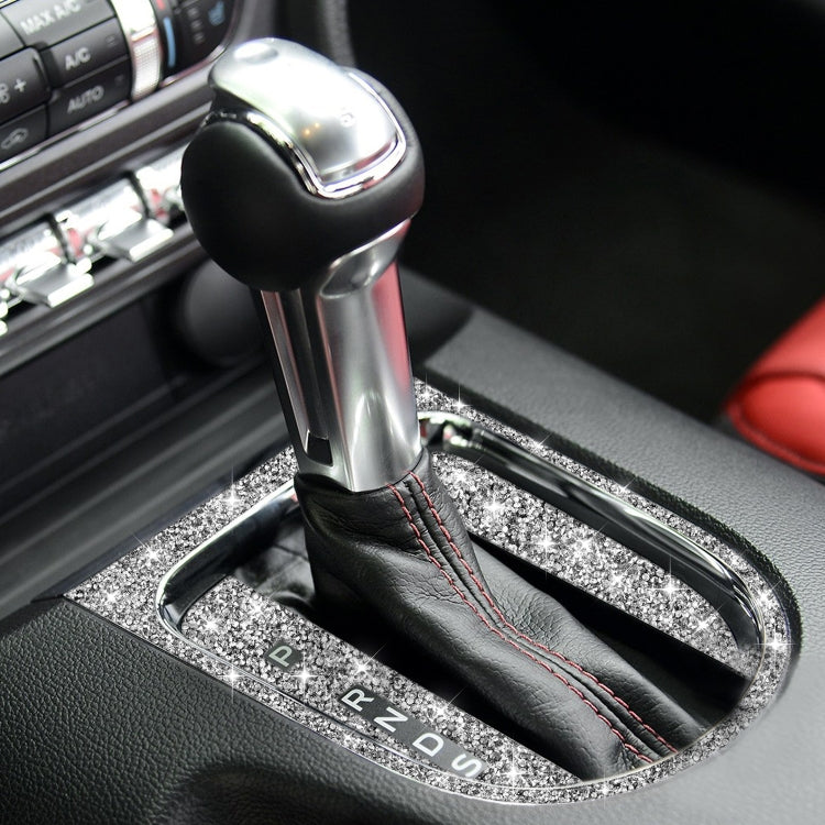 3pcs Car Gear Shift Outer Ring Diamond Decoration Sticker, Left Drive
