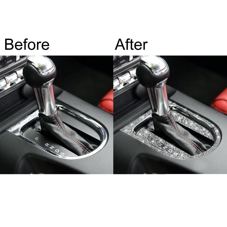 3pcs Car Gear Shift Outer Ring Diamond Decoration Sticker, Left Drive