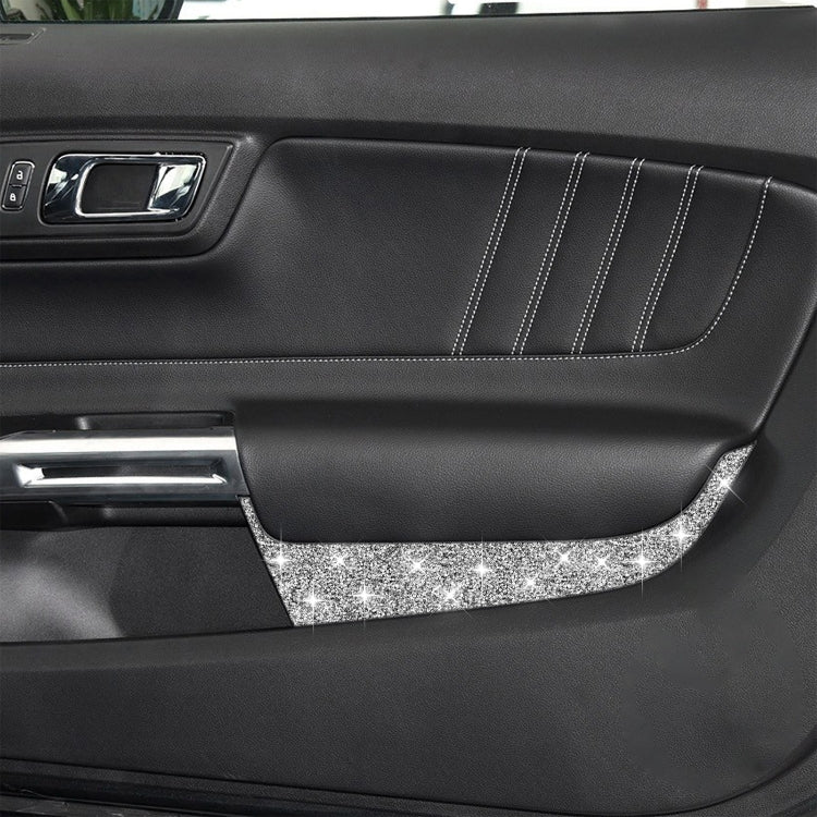 Car Front Door Panel Diamond Decoration Sticker, Left and Right Drive