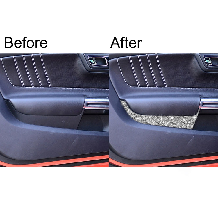 Car Front Door Panel Diamond Decoration Sticker, Left and Right Drive