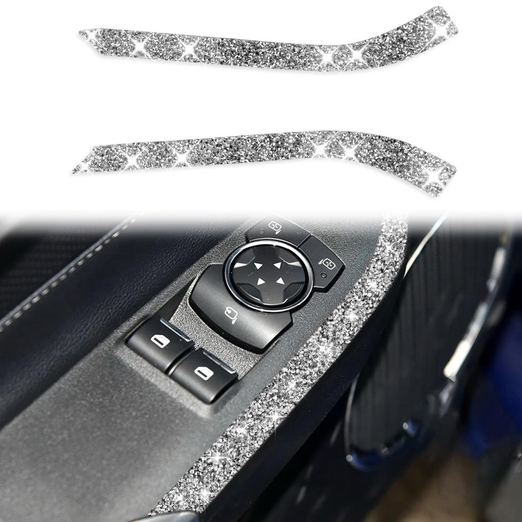 Car Window Lift Side Diamond Decoration Sticker, Left and Right Drive