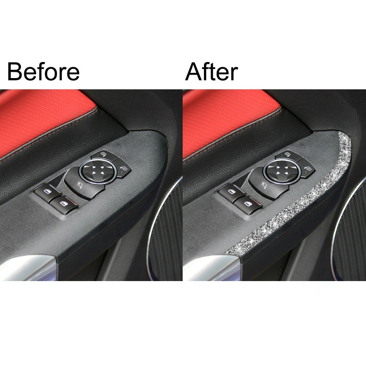 Car Window Lift Side Diamond Decoration Sticker, Left and Right Drive