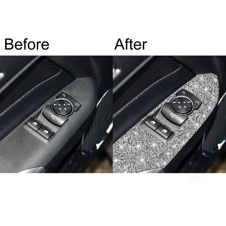 4pcs Car Window Lift Panel Diamond Decoration Sticker, Left Drive