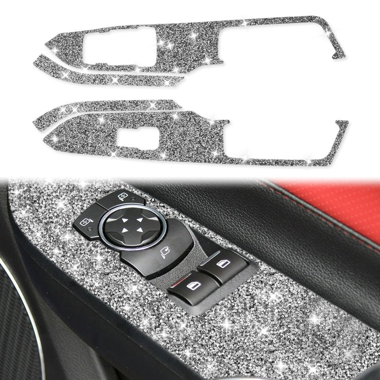 4pcs Car Window Lift Panel Diamond Decoration Sticker, Right Drive