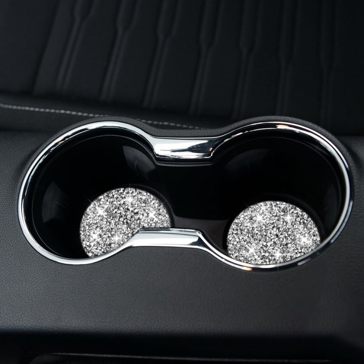 Car Water Cup Holder Base Diamond Decoration Sticker, Left and Right Drive