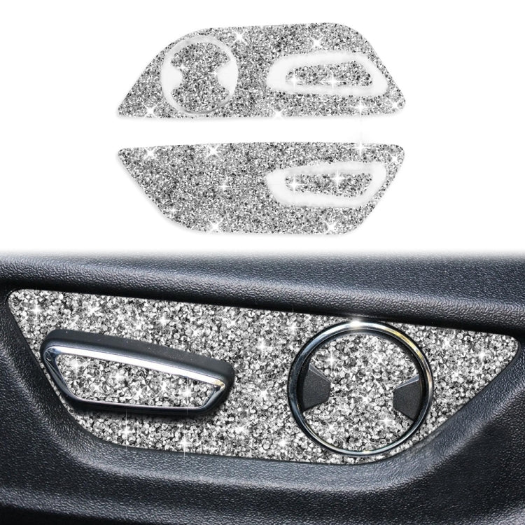For Ford Mustang 2015-2020 Car Seat Adjustment Button Diamond Decoration Sticker