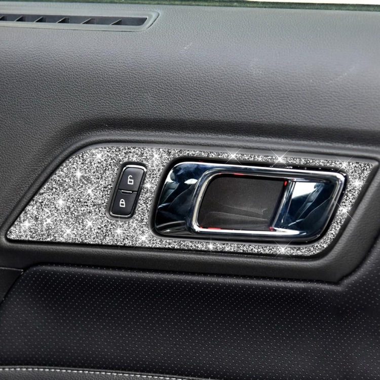 2pcs Car Door Inner Handle Panel Diamond Decoration Sticker, Left Drive