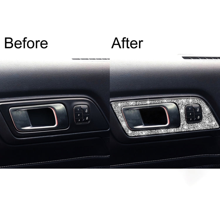 2pcs Car Door Inner Handle Panel Diamond Decoration Sticker, Left Drive
