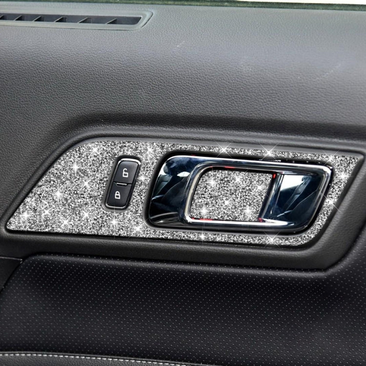 4pcs Car Door Inner Handle Panel Diamond Decoration Sticker, Left Drive
