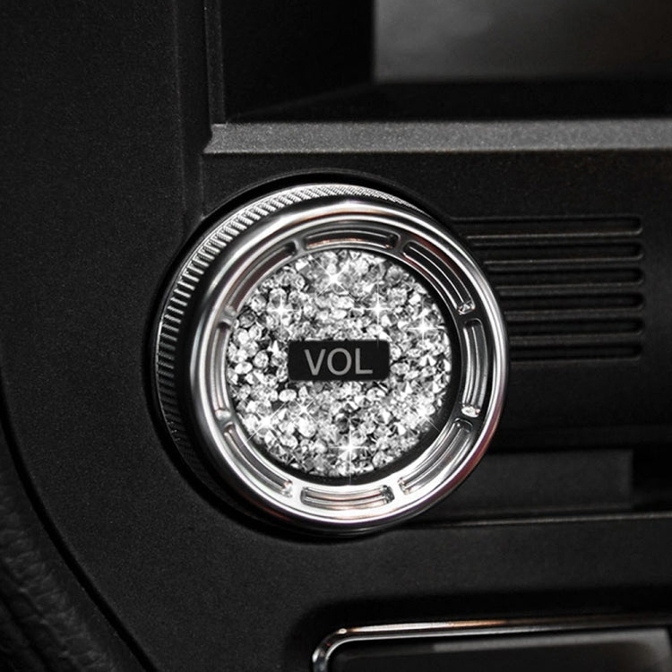 2pcs Car Volume Button Diamond Decoration Sticker, Left and Right Drive