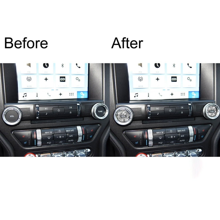 2pcs Car Volume Button Diamond Decoration Sticker, Left and Right Drive