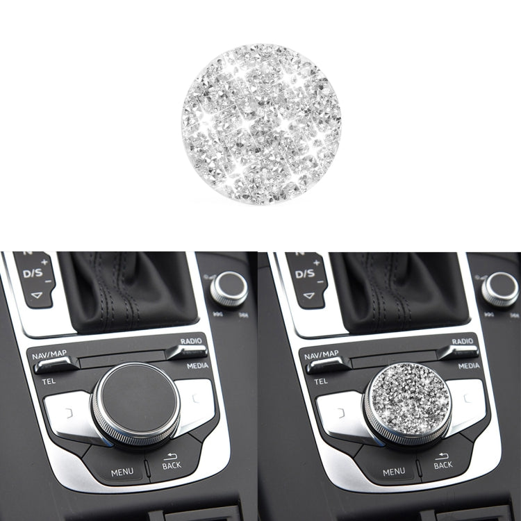 Car Central Control Knob Diamond Decoration Sticker, Left and Right Drive