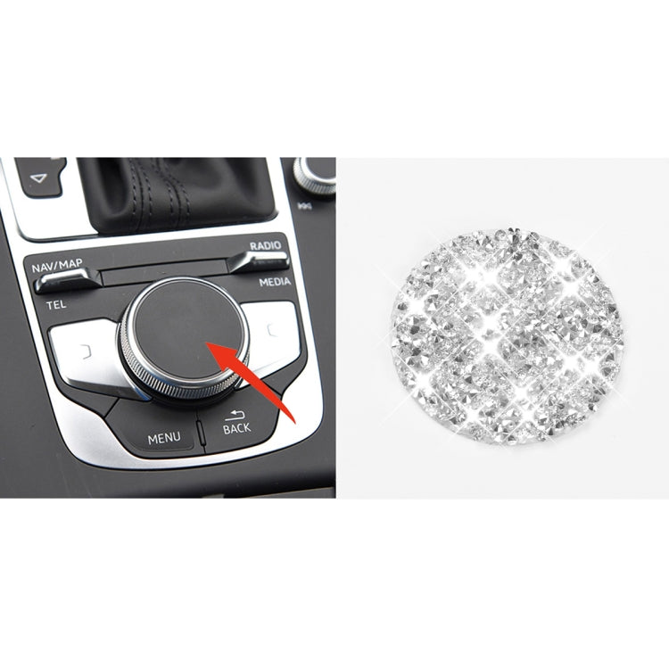 Car Central Control Knob Diamond Decoration Sticker, Left and Right Drive