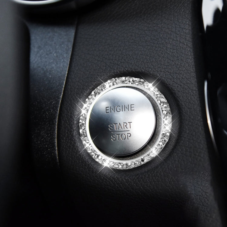 Car One-Click Start Ring Diamond Decoration Sticker, Left and Right Drive