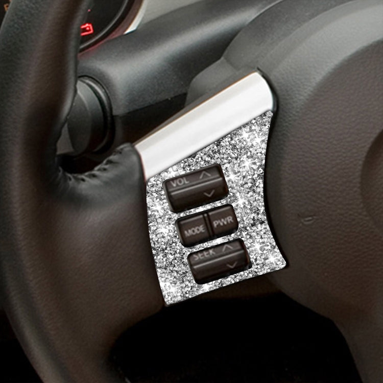 For Nissan 350Z 2003-2009 2pcs Car Steering Wheel Button Frame A Diamond Sticker,Left and Right Drive Universal