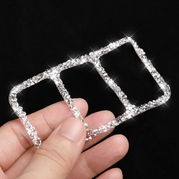 Car Central Control Heating Button Frame Diamond Decoration Sticker, Left and Right Drive