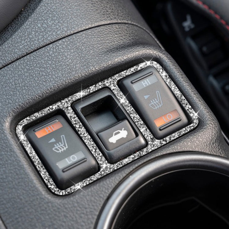 Car Central Control Heating Button Frame Diamond Decoration Sticker, Left and Right Drive