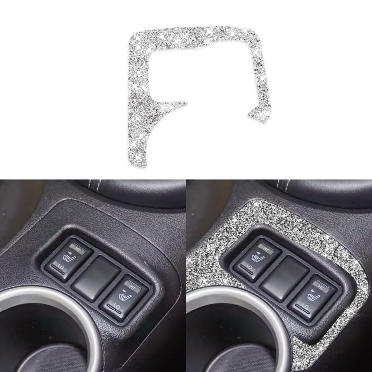 Car Central Control Heating Button Outer Frame Diamond Decoration Sticker, Left and Right Drive